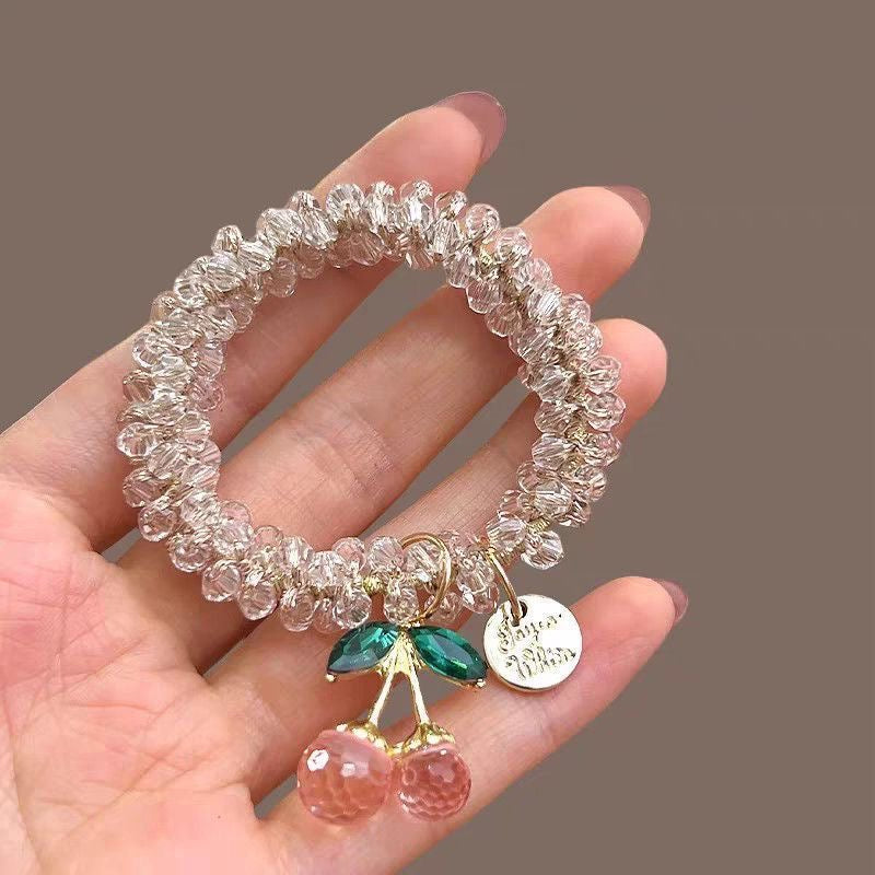 Colorful hair tie for women, 2025 new style, retro charm, beaded hair ring, high-end and elegant hair band for tying hair.