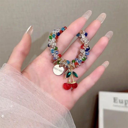 Colorful hair tie for women, 2025 new style, retro charm, beaded hair ring, high-end and elegant hair band for tying hair.